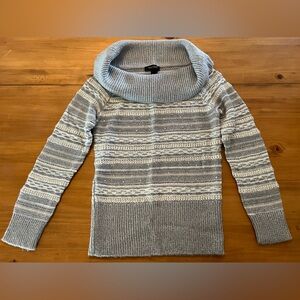 White House Black Market Turtle Neck Sweater. Blue/Grey/Silver. Size M. New.
